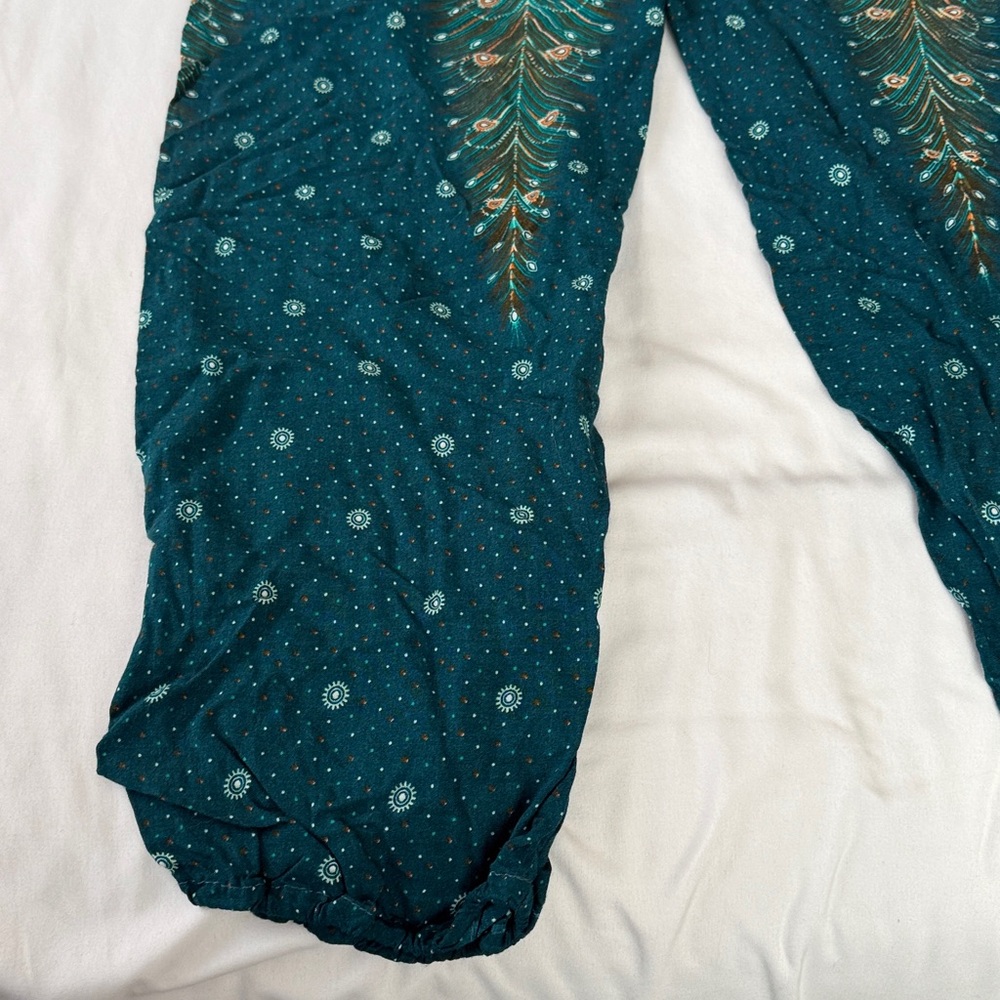 Joob Joob Elegant Teal and Gold Women's Pants - Picture 2 of 7